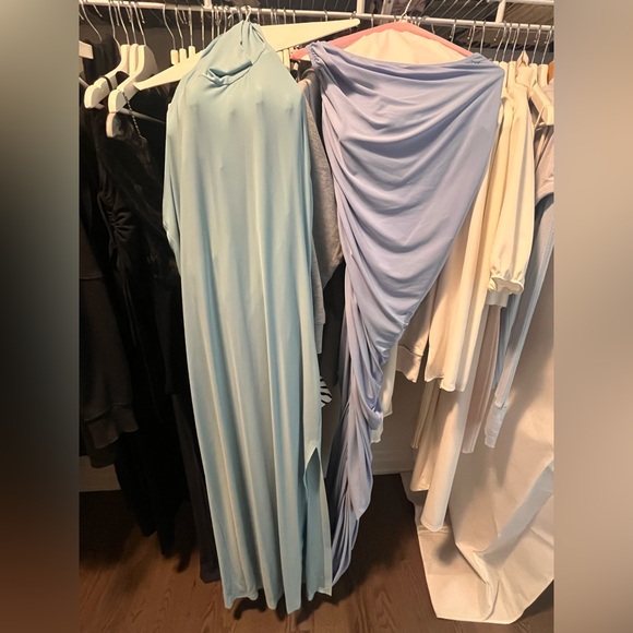 Norma Kamali One-Shoulder Light Blue Dress - Picture 4 of 5